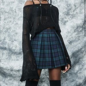 Delia’s bell sleeve distressed knit sweater
